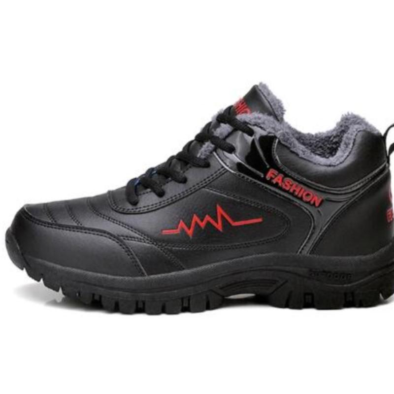 Pánské zimní boty teplé nepromokavé sněhule pohodlné venkovní turistické boty pro volný čas kožené tenisky pánské boty D584