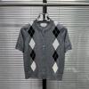 TB summer short-sleeved women's college wind-ringed plaid cardigan Korean version of college style slim-fitting and thin round neck short-sleeved 
