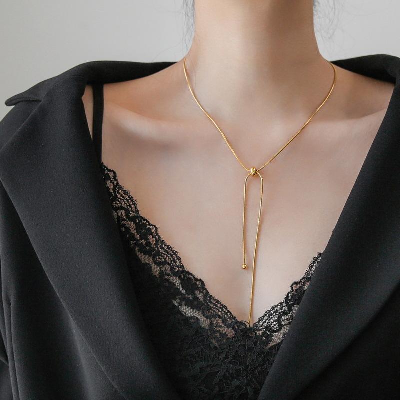 Einfache Lange Quastenkettenhalskette Für Frauen Trendige Verstellbare Chokerhalskette Modeschmuck Kette Am Hals Mädchengeschenke
