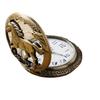 Retro Bronze Hollow Horse Pocket Watch Necklace Quartz Movement Pocket Watch Non-Waterproof Watch For Men New Year Gifts