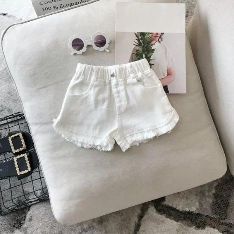 Girls Denim Shorts Summer 3-13Y Kids Short Jeans Solid Color Fashion Comfotable Clothing with Korean Style Pants
