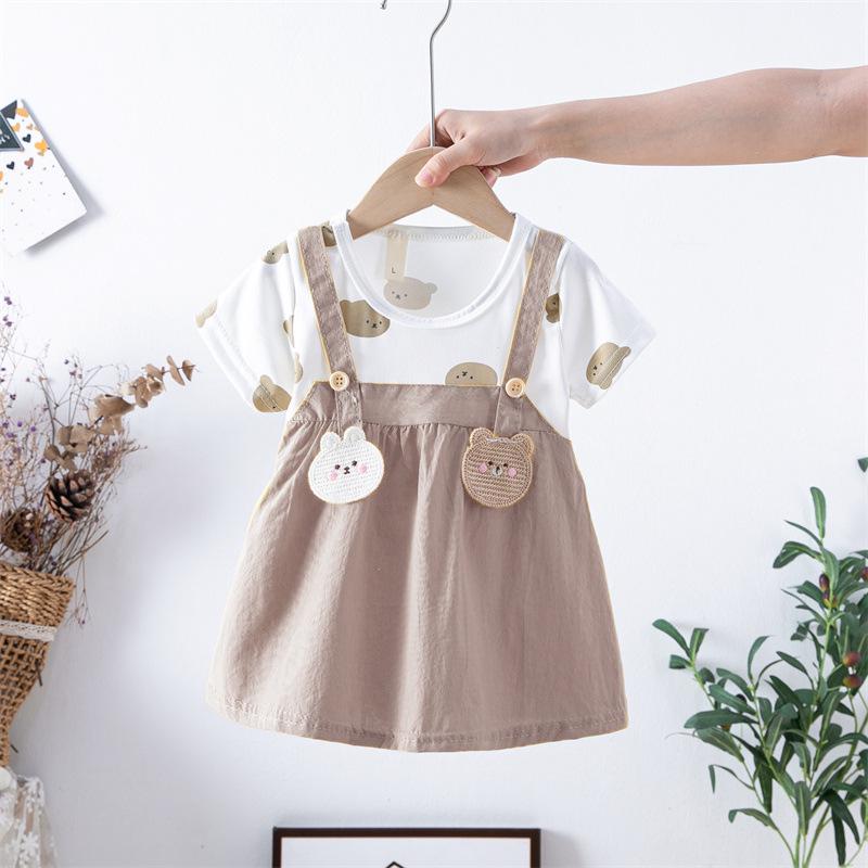 

Літня бавовняна сукня з принтом у корейському стилі для дівчаток (немовлят та малюків) Size 110 for 90cm