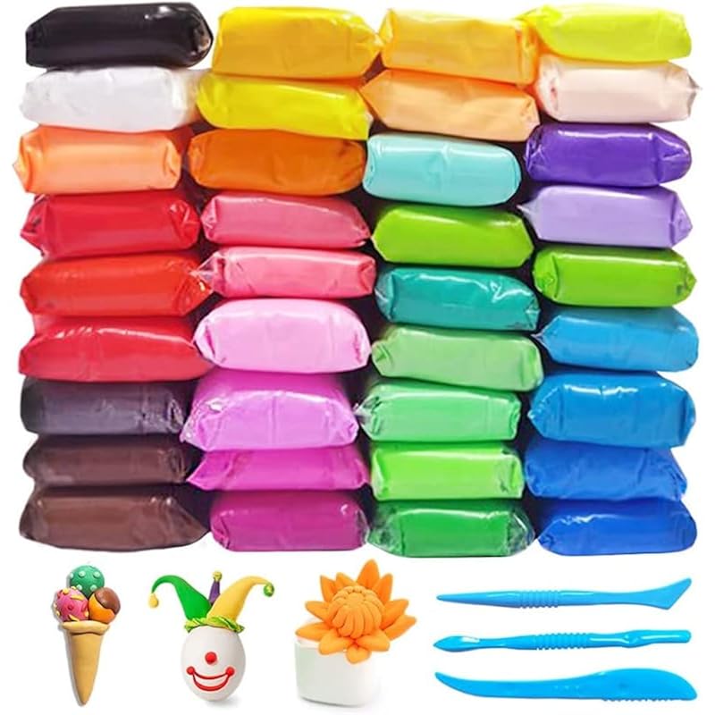 Eclet (Pack Of 12) Air Dry Clay, Colorful Children Soft Clay, Creative Art Crafts, Gifts For Kids-Multi Color. Non-Toxic