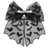 Women Hair Clip Strong Grip Non-Slip Design Punk Style Bats Spider Webs Pattern Hair Pin Halloween Hair Accessories
