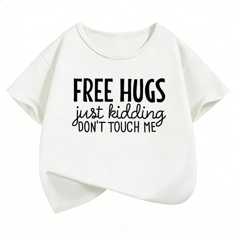 Free Hugs Funny T Shirts Short Sleeve Kids Childrens Tshirt Boys Girls Summer Spring Casual Top Tee Shirt