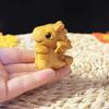 Cute Dragon Statue 1.69" Cliff Cypress Wood Carving Small Dinosaur Animal Figures Handicrafts Book Nook Home Decor Birthday Gift