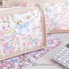 Cute Pink Tulip Kitten Cat Transparent Pencil Case Large Capacity Portable Girly Makeup Bags Student Stationery Pen Storage Bags