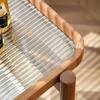 Tea Table Solid Woodrattan Woven Glass Nordic Japanese Small Family Cherry Wood Living Room Furniture Rectangular Side
