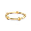 Citrine Bezel Station Contemporary Minimalist Ring - 925 Sterling Silver Gold Vermeil