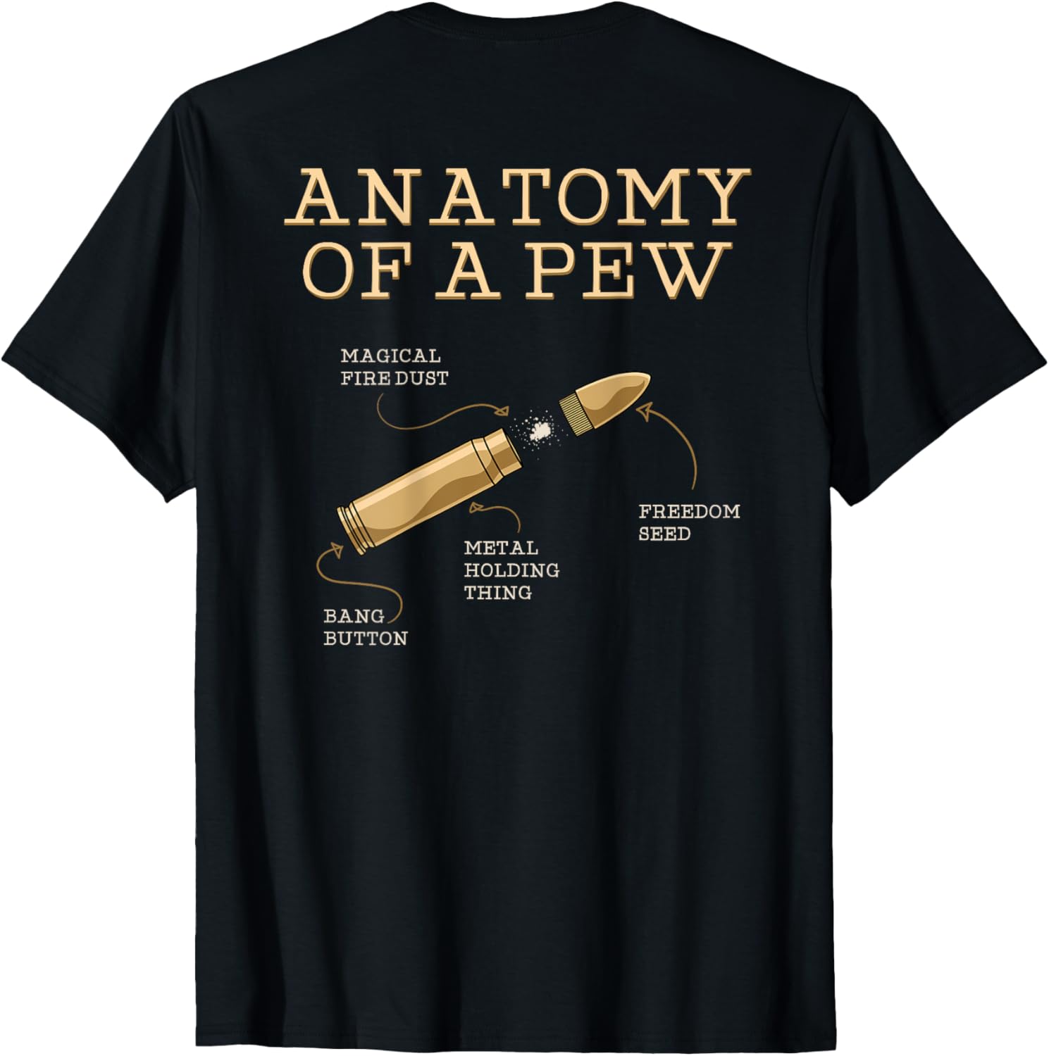 Funny Anatomy of A Pew Ammo Gun Amendment Meme TShirt 100 Cotton ONeck Short Sleeve Summer Casual Mens Tshirt Streetwear S