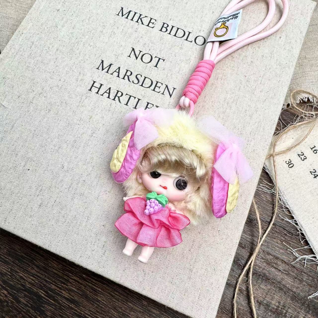 

Cute Lolita Maruko Princess Doll Toy Keychain 1/12 BJD Doll Joints Movable Backpack Decoration Pendant Birthday Gift