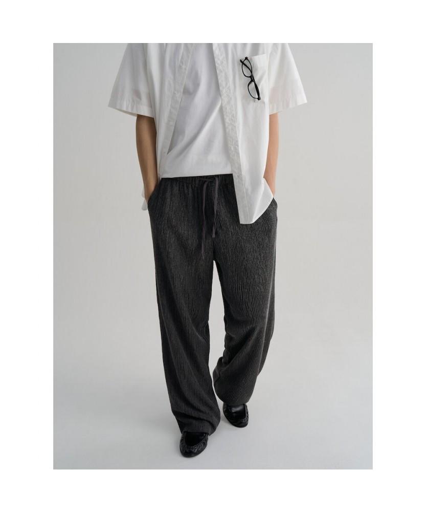8SECONDS Two-Tone Crease Wide Fit Elastic Waist Pants - Ash
