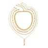 Geometric Alloy Necklace Set With Layered Chains For Unisex Fashion Accessory