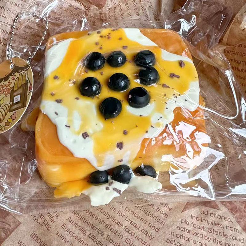 Simulated Food Bread Series Toast Pinching Toy Ball Handmade Stress Relief Silicone Food Grade Pinch Non Toxic Odorless Toys