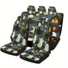 Halloween Ghosts Designed Car Seat Cover Set For Most Cars, Fashion Comfortable Car Seat Protector Covers Full Set, Universal C