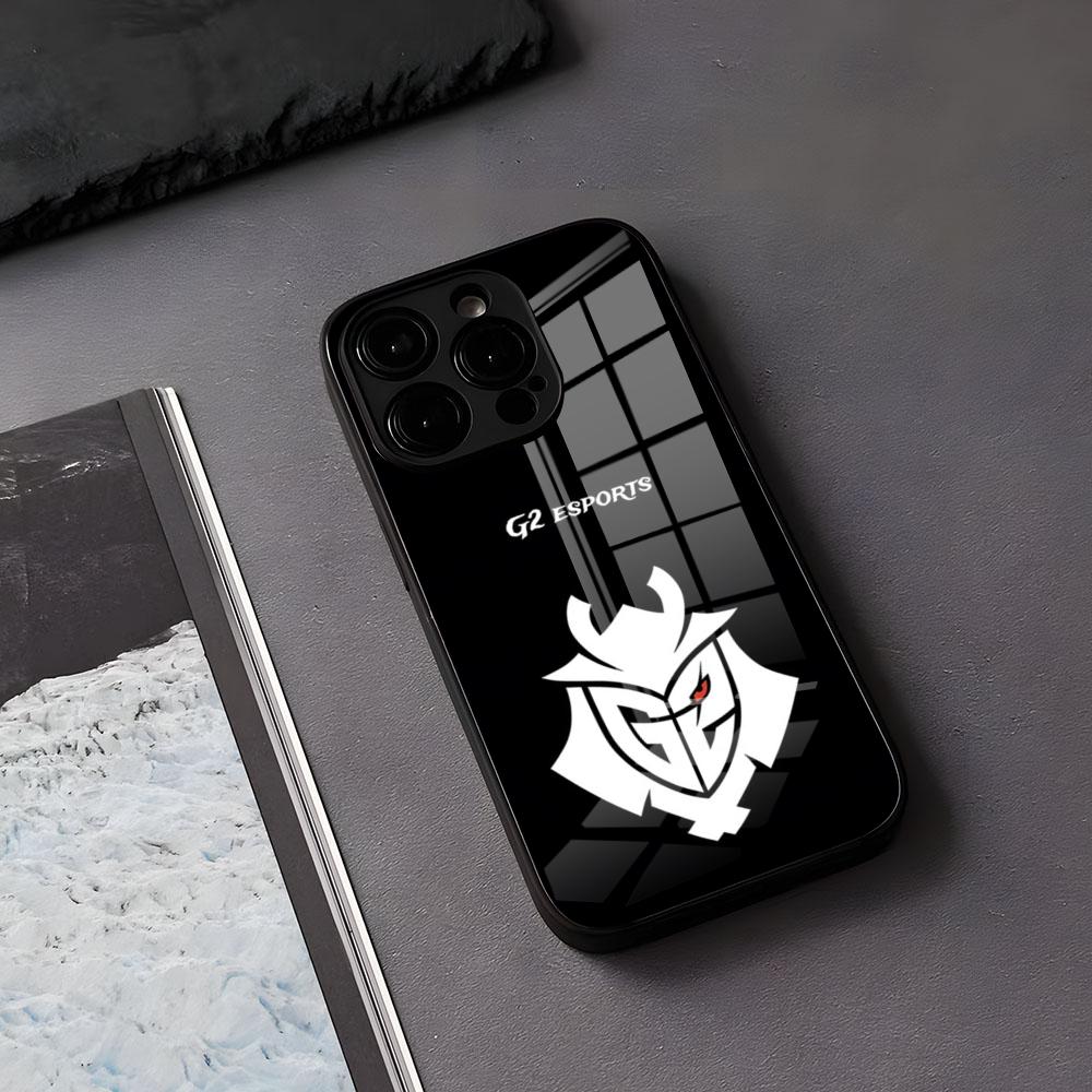 G2 E-Esports T-Teams Phone Case For IPhone 17 Air 16 E Pro Max 15 14 13 Mini 12 Pro 11 Max Plus Black Glass Cover