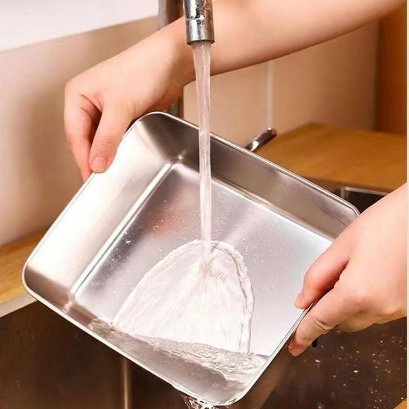 Stainless Steel Kitchen Serving Platters For BBQ Party Rustproof Metal Food Container With Sealable Cover