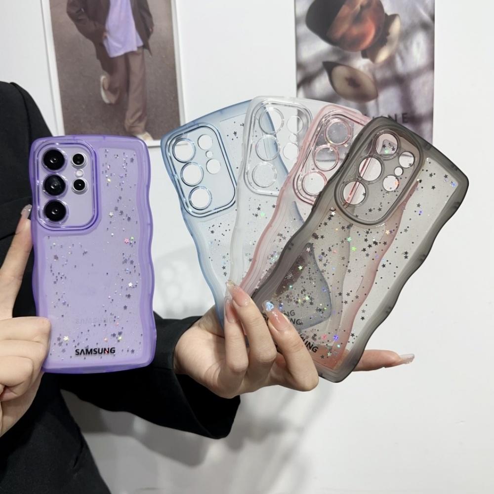 Star Sky Glitter Sequin Clear Silicone Phone Case Samsung Galaxy S25 S23 Ultra S24 S22 Plus S23 FE A55 A35 A25 A15 Soft Cover