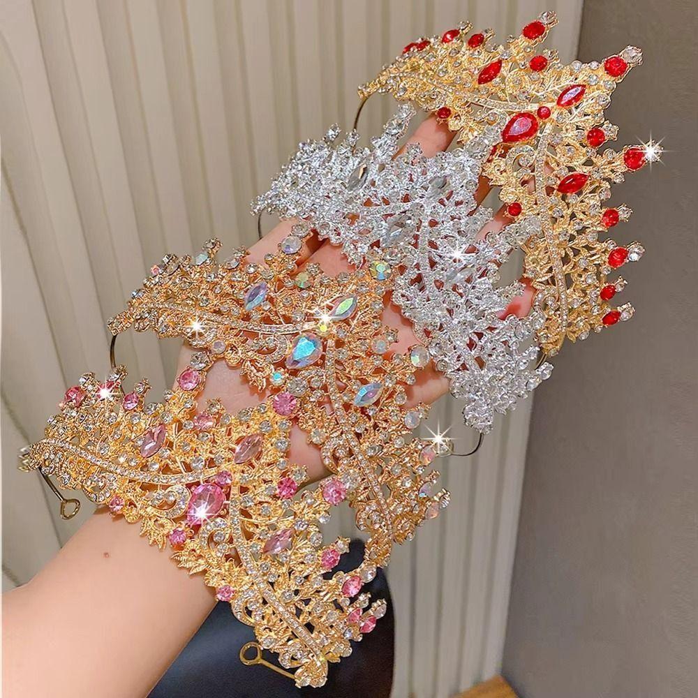 Hair Jewelry Baroque Crystal Crowns Shiny Ornament Princess Crown  for Women Girls