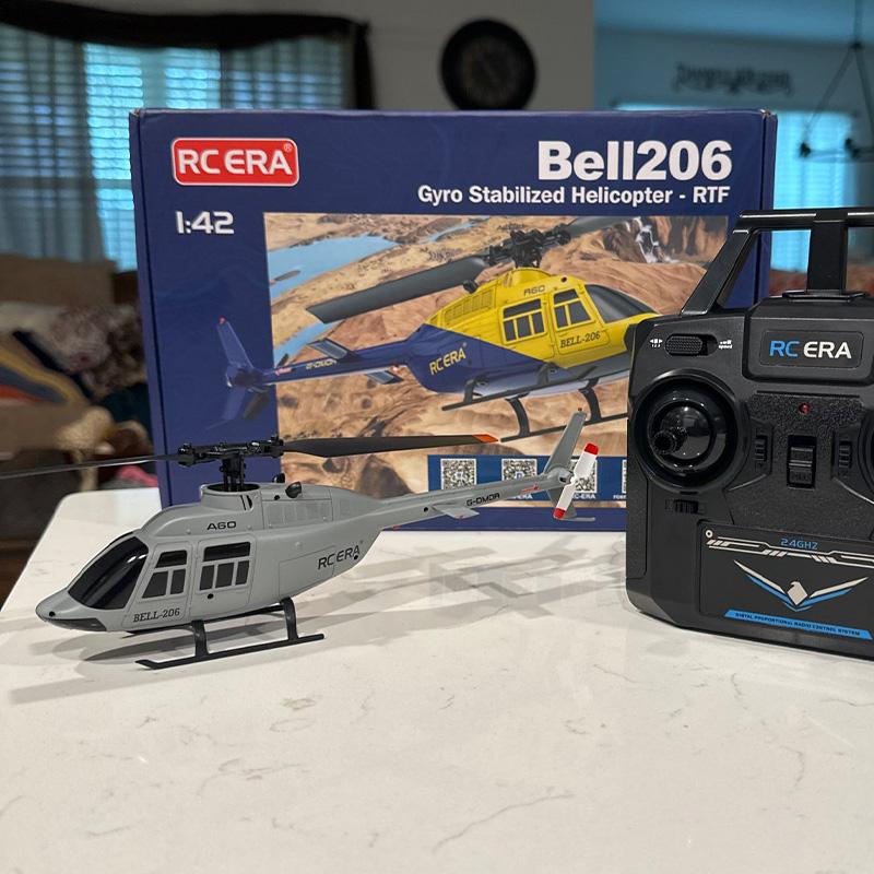 RC ERA A60 4-Kanal Hubschrauber Maßstab 1/42 BELL-206 Optische Fluss-Positionierung 10 Min. Flugzeit 2,4G 120M 6-Achsen-Gyroskop Bürstenloses Flugzeug