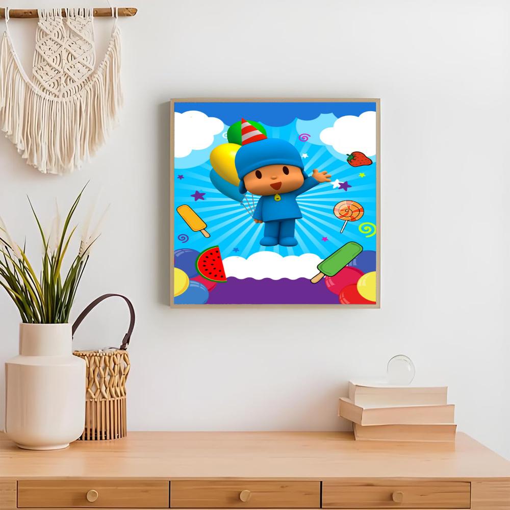 Pocoyo 5D Diy Diamond Painting Round Diamond Diy Frameless Holiday Artwork Suitable For Home Office Wall Decoration