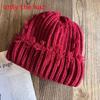 Color With Solid Hole Knitted Hat For Men Women Winter Street Headgear Fashion
