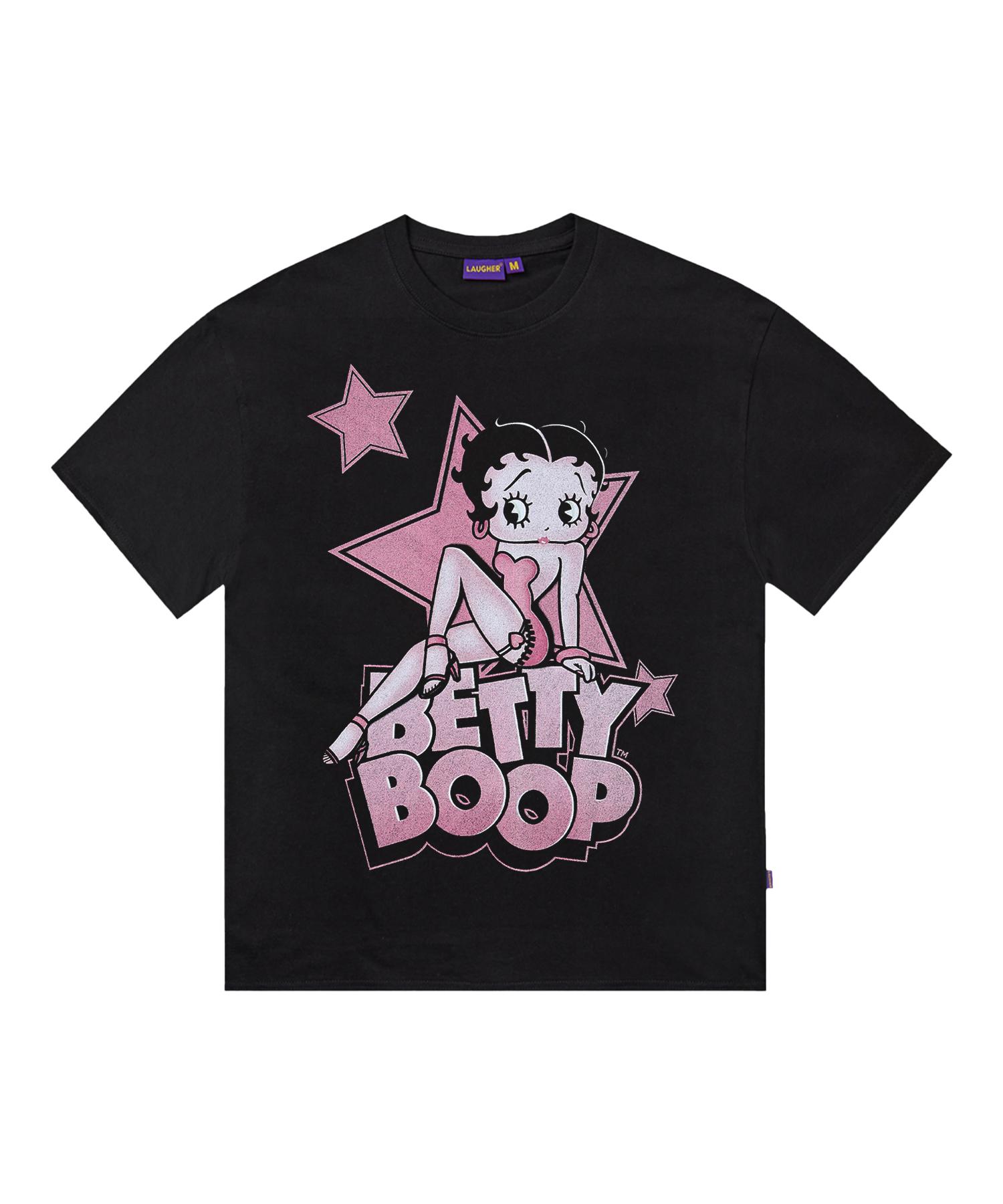Lapper [Betty Boop] Star T-Shirt - Black Black/S