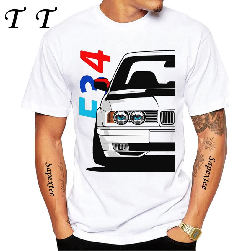 New Summer Men Short Sleeve Drive The Classic Germany EUDM - E34 M5 - X5 E30 Cars Evolution Retro T-Shirt Boy Casual White Tees