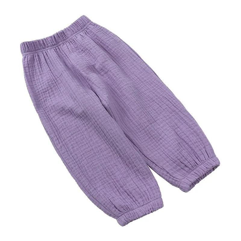 Baby Boys Girls Linen Pleated Summer Cotton Harem Baggy Pants Kids Clothes Children Sweatpants Trousers Breathable