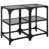  Coffee Tables with Black Glass Top, 2 Pcs., 30x30x45 Cm