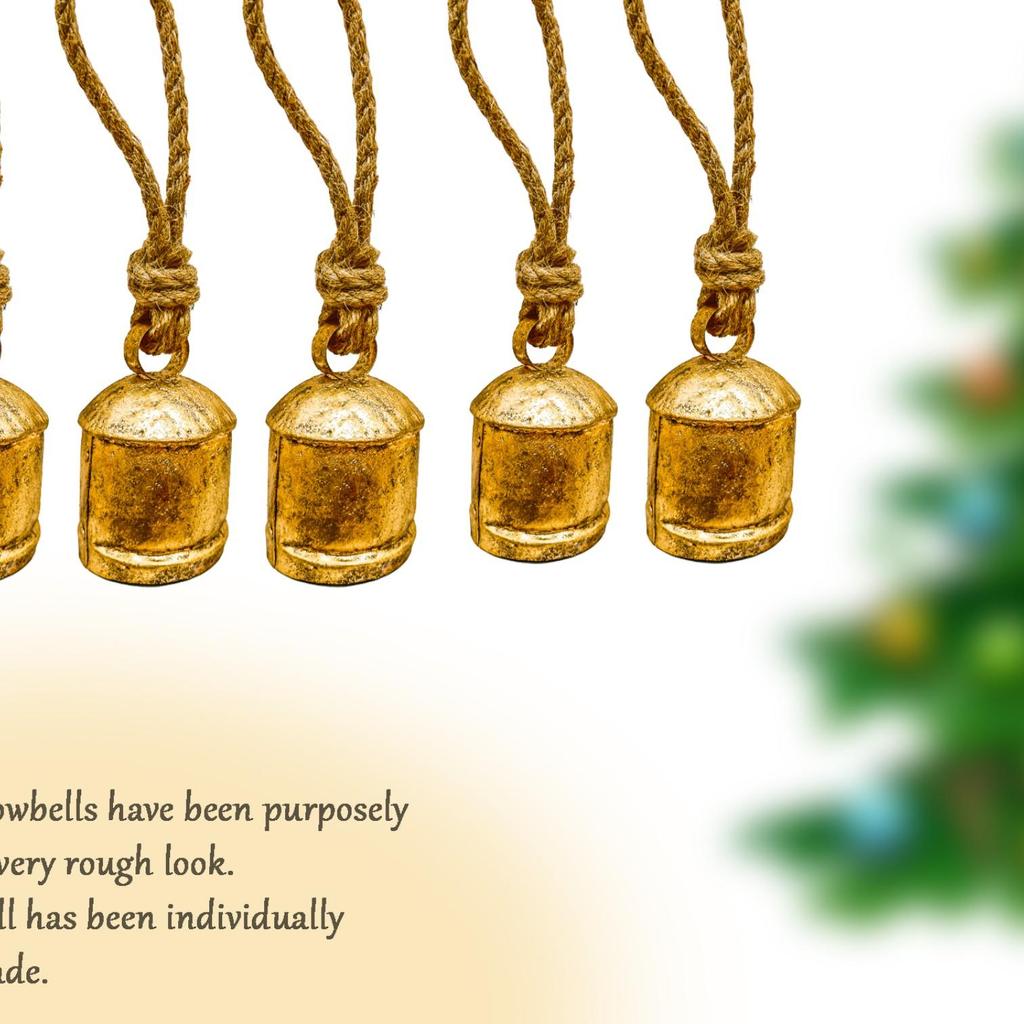 Zestaw 3 dużych dzwonków Harmony Cow, idealny prezent na Boże Narodzenie, duże zabytkowe ręcznie robione rustykalne dzwonki na szczęście ze sznurkiem