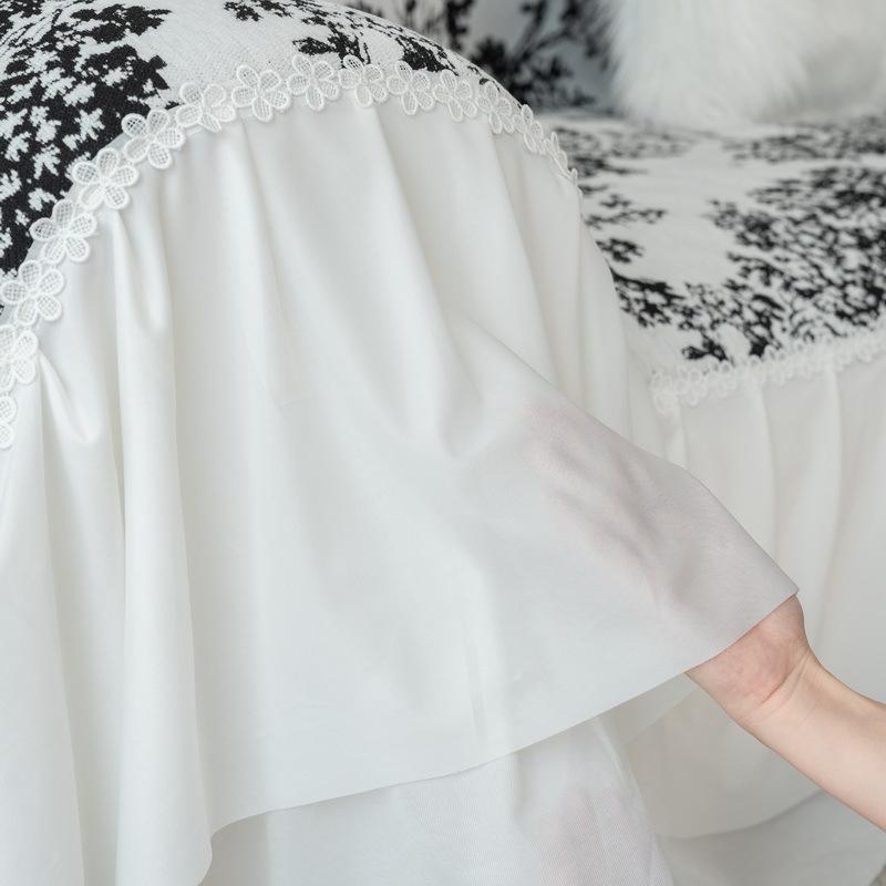 Chick Lace Ruffles Sofa Cover Jacquard Chenille Slipcover for L Shaped Couch Armchair Loveseat Furniture Protector New