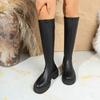 Black Boots Women's 0000 New Autumn and Winter Thick-soled Knee-high Knight Boots Small Boots Children