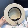 New French Bow Straw Hat Women's Flat-top Sunscreen Hat Summer Casual Sunshade Straw Sun Hat