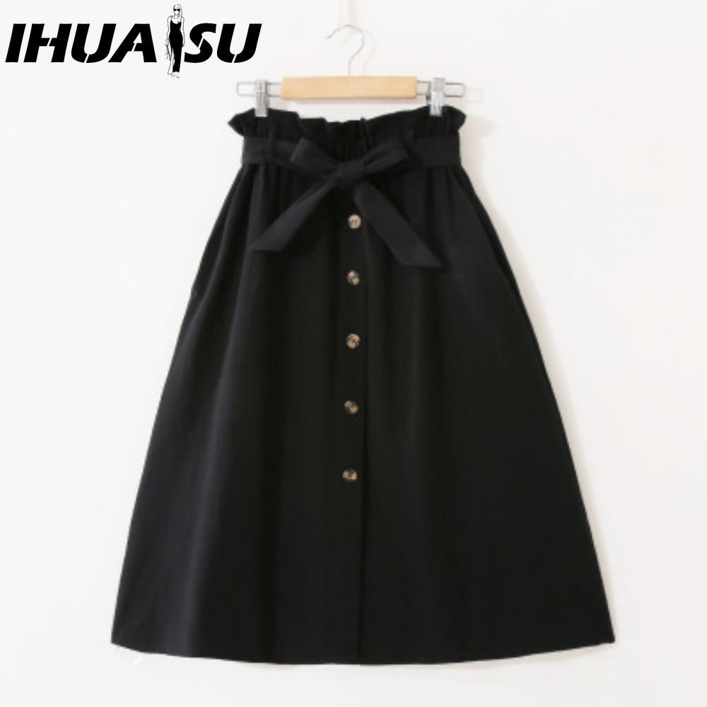 IHUASU Saia Feminina da Moda Casual Verão Primavera