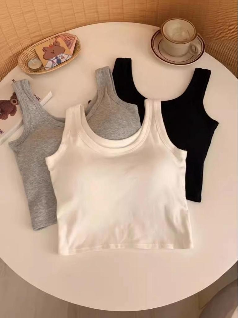 Women's Summer Crop Vest with Chest Pad - Sexy Navel-Baring Style