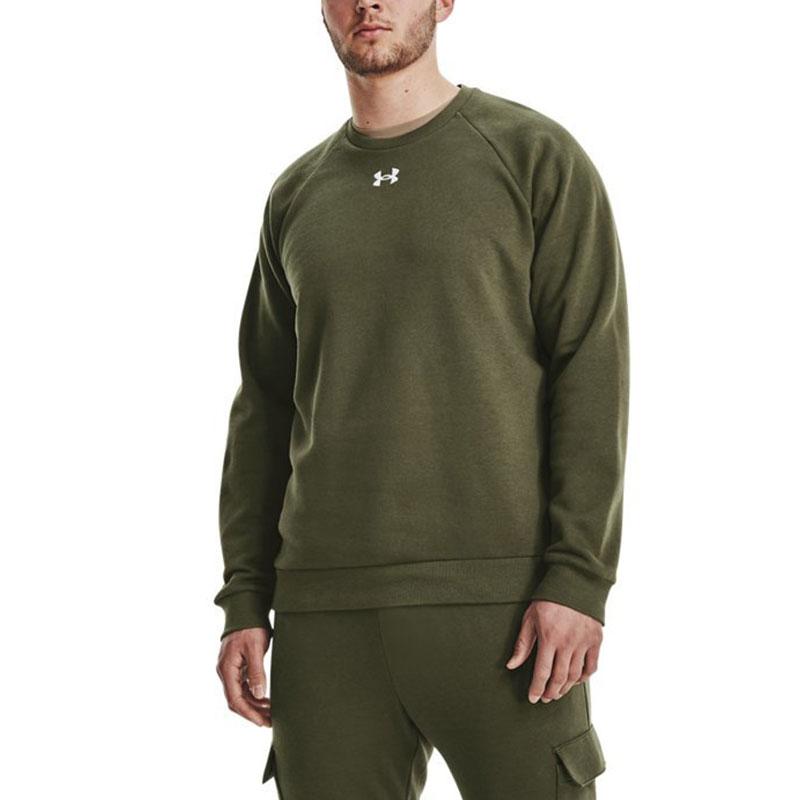 Under Armour Felpa Girocollo Rival Fleece Uomo Top Verde 1379755-390