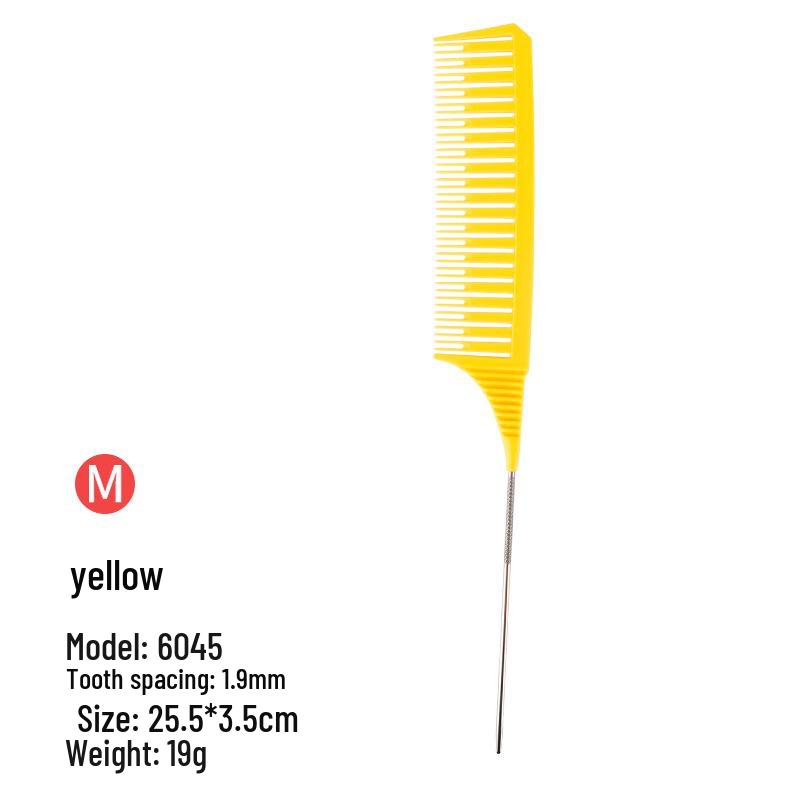 Barber Shop Sectioning & Dyeing Highlight Comb Set - Steel Needle and Fine Teeth, Heat-Resistant, Pointed Tail