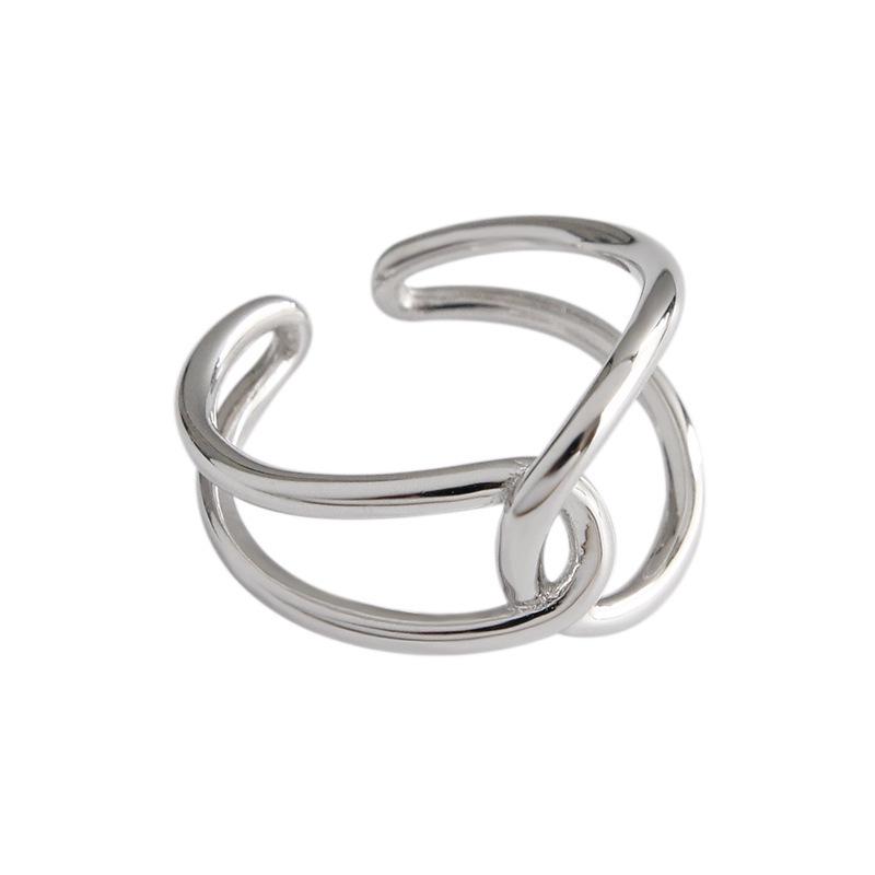 Korean-Style S925 Sterling Silver Ring - Simple, Retro, Trendy Index Finger Ring for Women