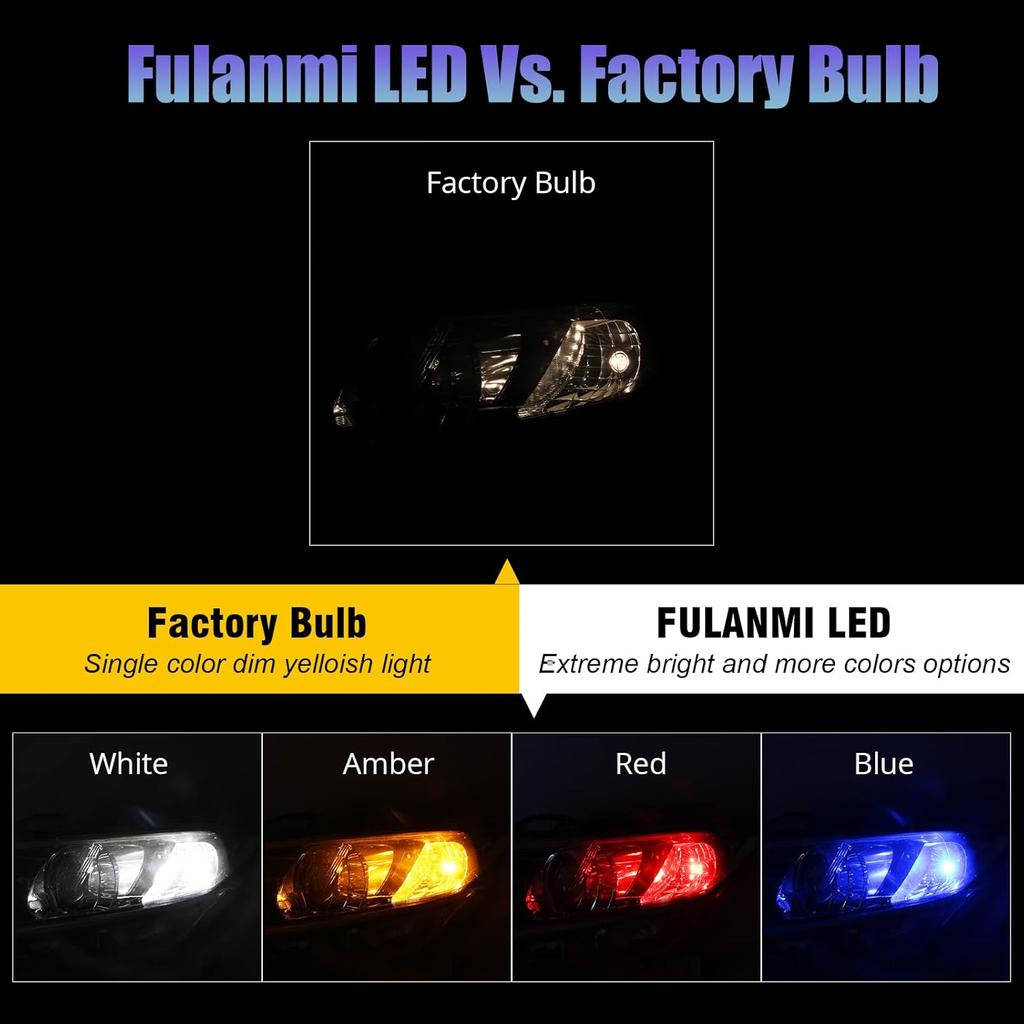 T10 LED Bulbs for Vehicle Map Light 168 194 175 W5W 6-SMD 3030 Chipsets 6000K Super White for License Plate Light Dome Door Courtesy Indicator Side
