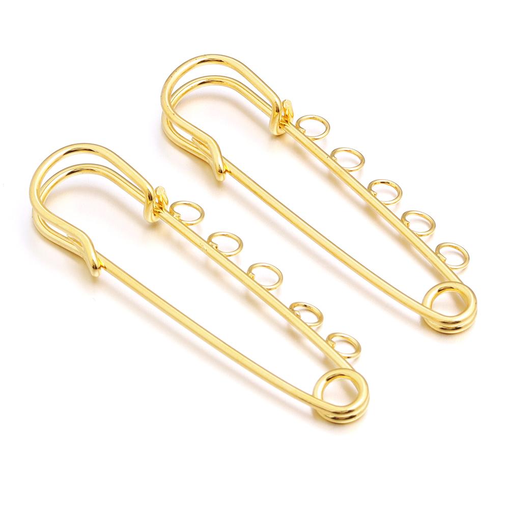 5-10pcs/lot Gold Safety Pins Brooches Blank Base Brooch Pin with Holes Fasteners Pin For DIY Jewelry Making Supplies Accessories