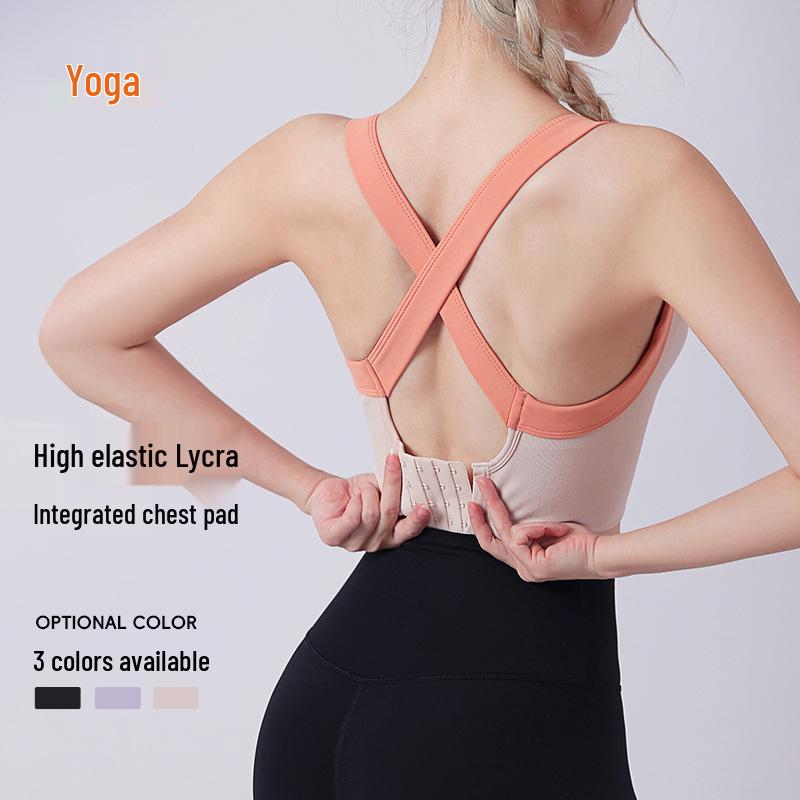 

Women s One-Piece Fixed Cup Sports Vest: Shockproof Running & Yoga Bra Large