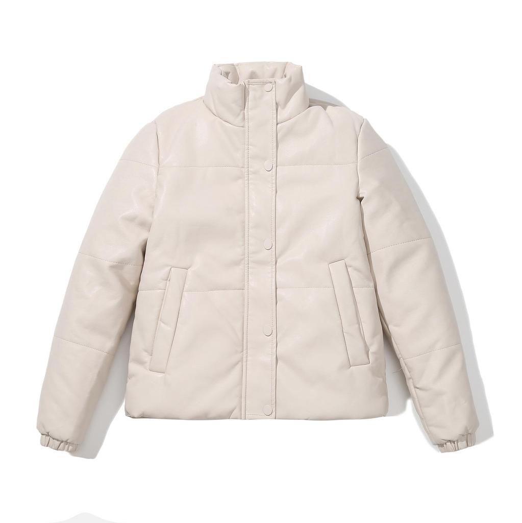 Neue Damen Europäische/Amerikanische Kurze Lederjacke - Herbst/Winter Verdickter Baumwollmantel