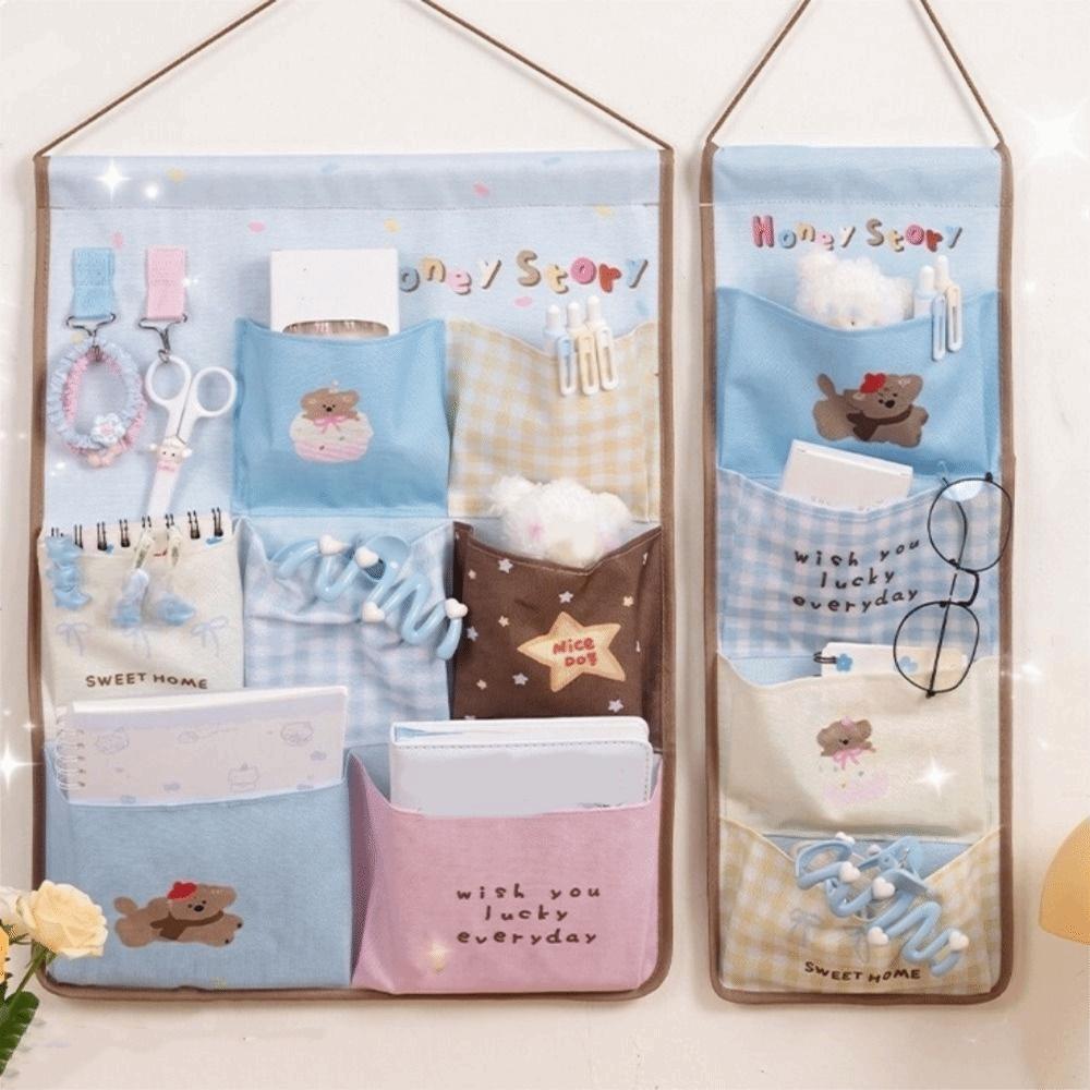 Large Capacity Wall Hanging Storage Bag 4/7 Pockets Socks Storage Bags Sundries Storage Bag Office