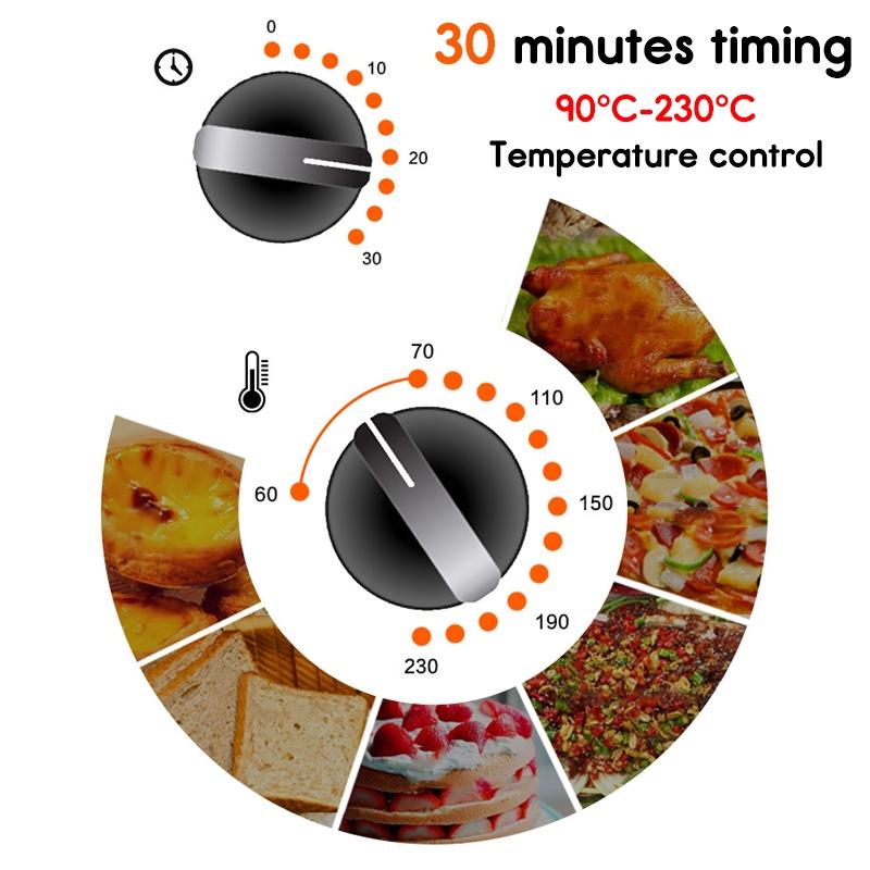 12L Toaster Oven Electric Oven Home Mini Baking Oven Modern Toaster Oven Kitchen 640W