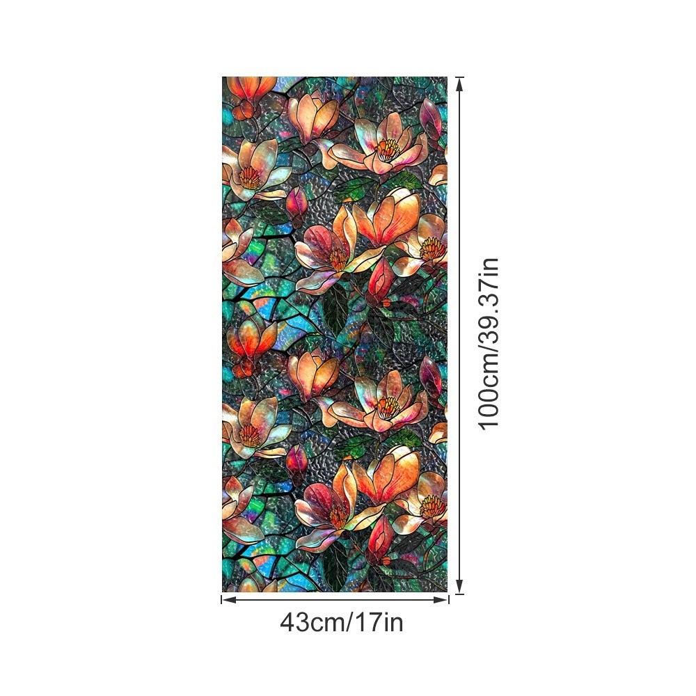 Static Cling Stained Glass Film Rainbow Pattern Static Cling Film  for Windows Doors Sidelight