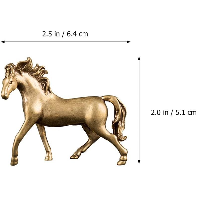 

2 шт. Статуэтка лошади из золотой латуни Фэн-шуй Богатство Процветание Статуэтка лошади Украшение Китайский Фэн-шуй для Домашнего Декора