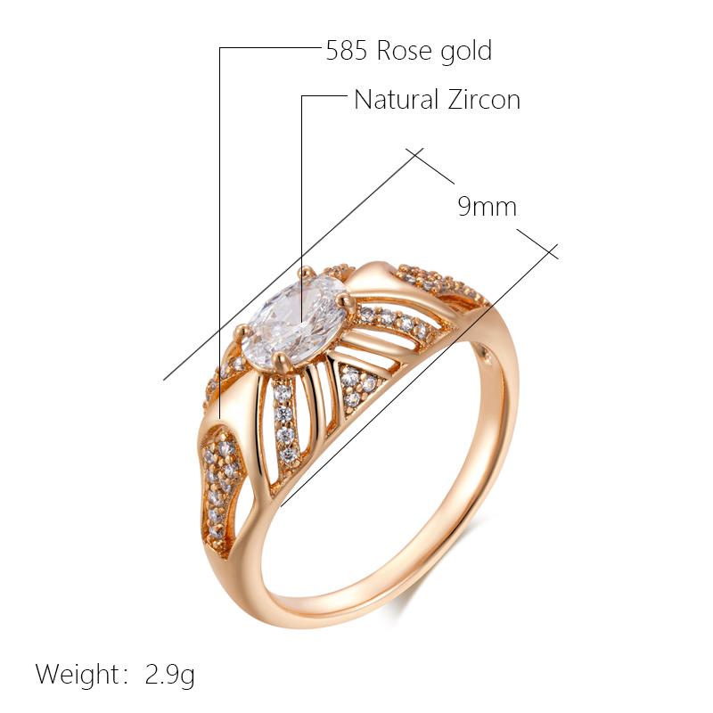 Luxury Shiny Oval Natural Zirconia Ethnic Bride Ring For Women  Rose Gold Color Wedding Accessories Daily Fine Jewelry