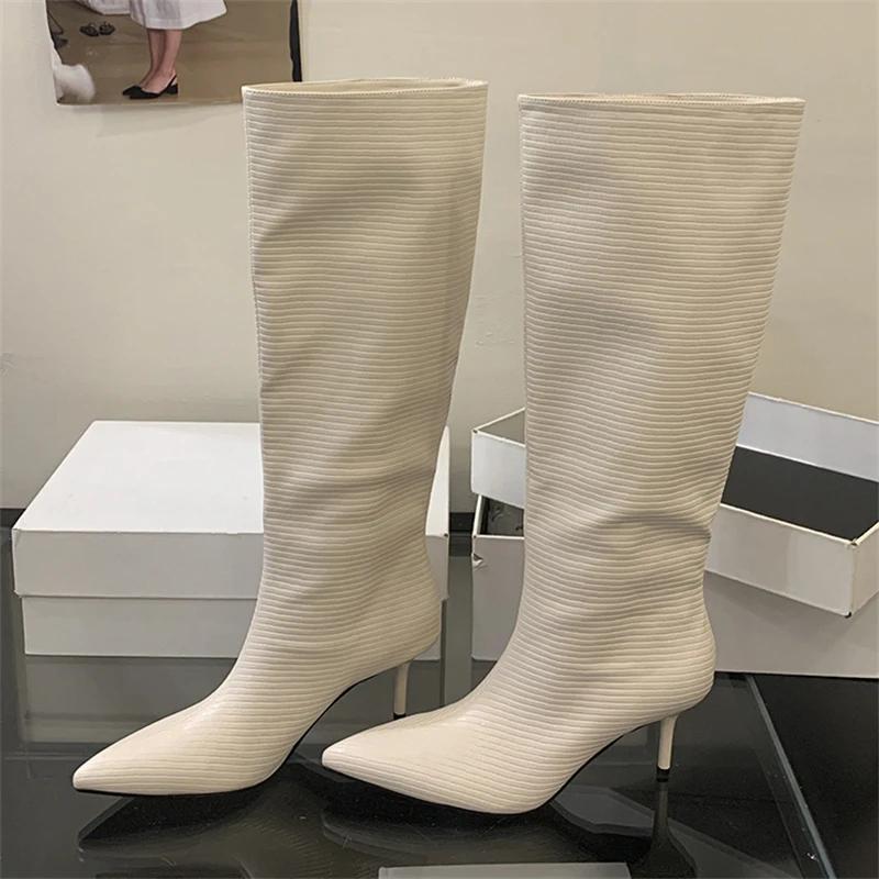 Eilyken Street Style Thin High Heels Pointed Toe Women Knee-High Boots Autumn Winter Party Prom Ladies Shoes