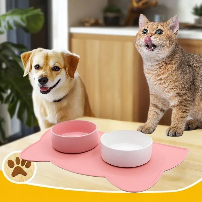Pet Waterproof Mat Dog Cat Bowl Mat Silicone Non-slip Pet Feeding Mat Dog Eating Bowl Tray Cushion